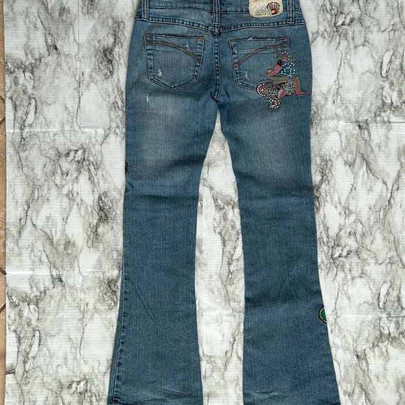 Zana Di Jeans | juniors sizing 3 low rise Y2K 90s flare jeans embroidered pearls - Picture 11 of 16